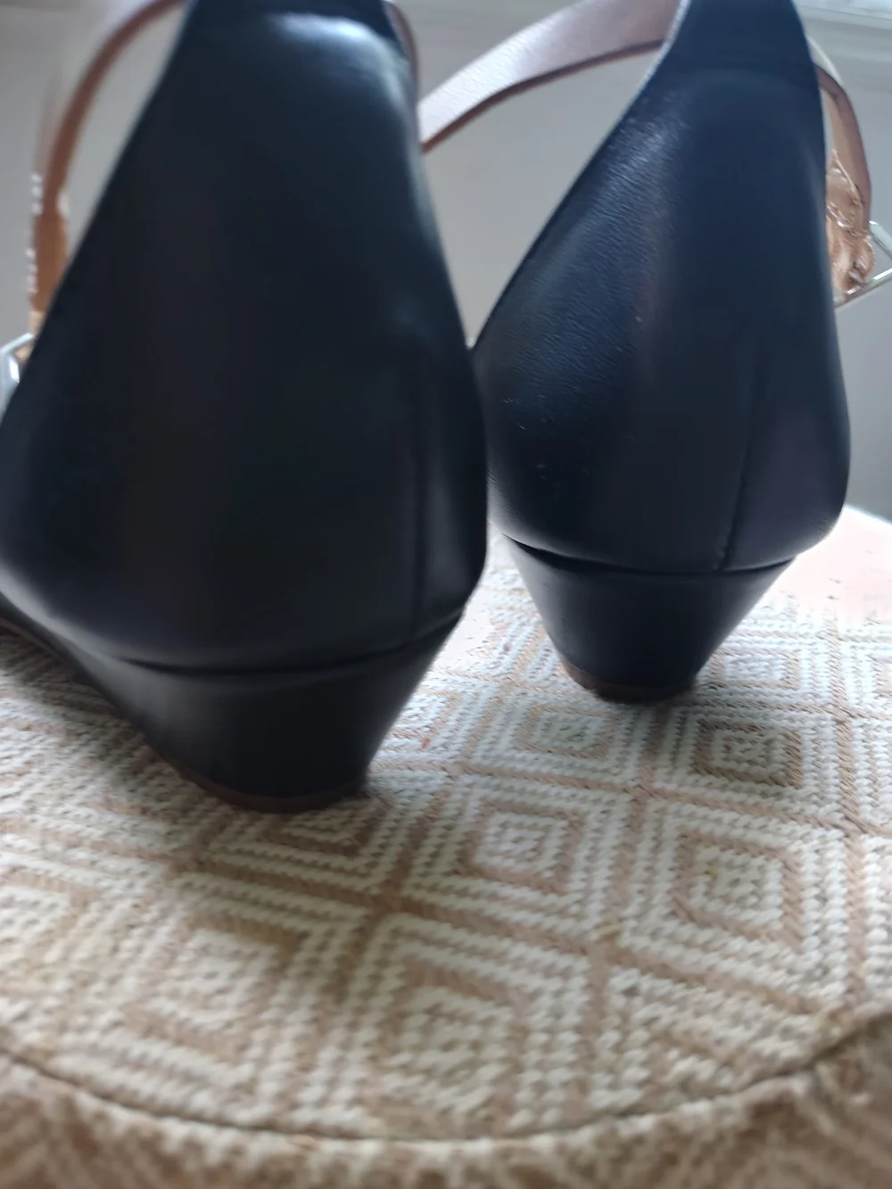 Talbots Black Strappy Wedge Sandals with Neutral Straps